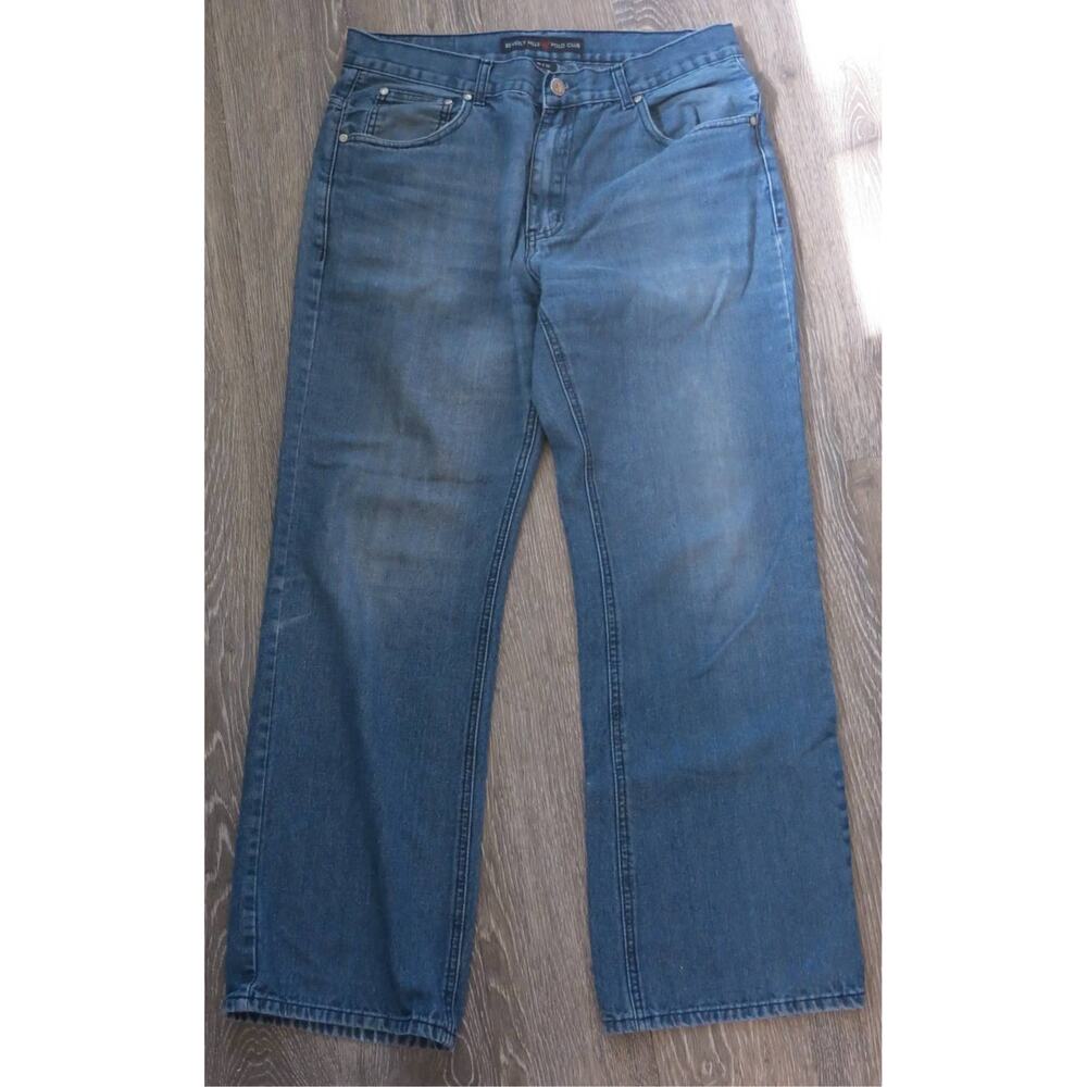 VINTAGE  Beverly Hills Polo Club Jeans Size 36x32 Men's Boot Cut Blue Casual